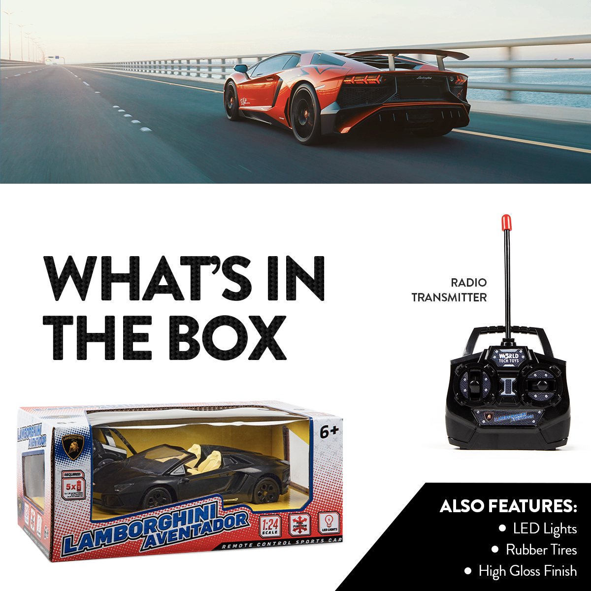 Lamborghini Aventador Roadster 1:24 Full Function Electric RC Car