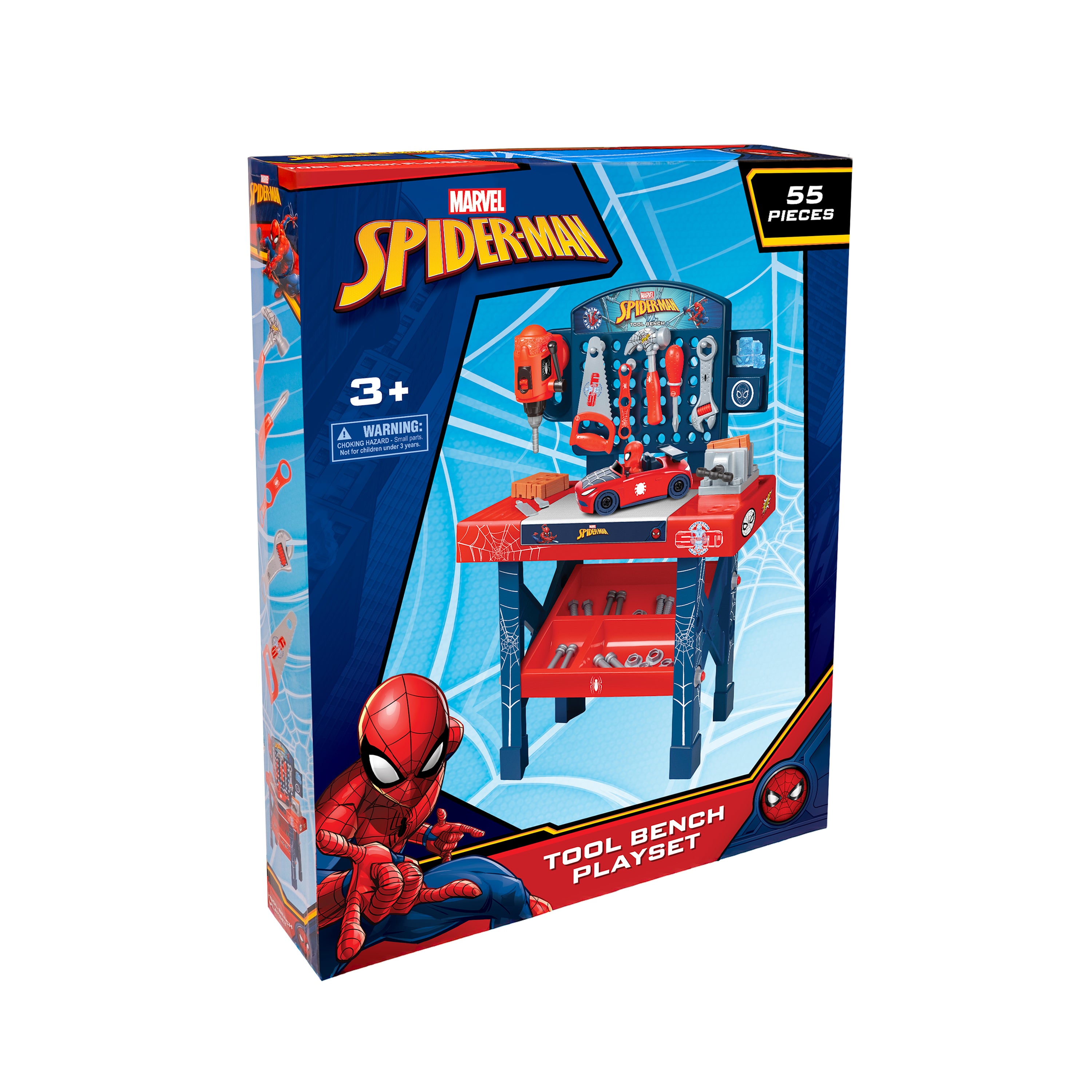 Spider-Man & Spidey Tool Bench Playsets with Take Apart Car (55 Pieces)