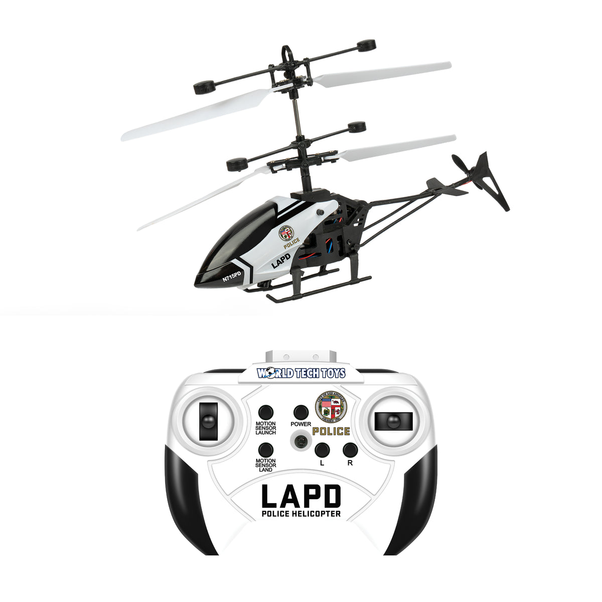 2 Pack - RC Lamborghini Aventador Police and LAPD RC Heli Pursuit RC Set