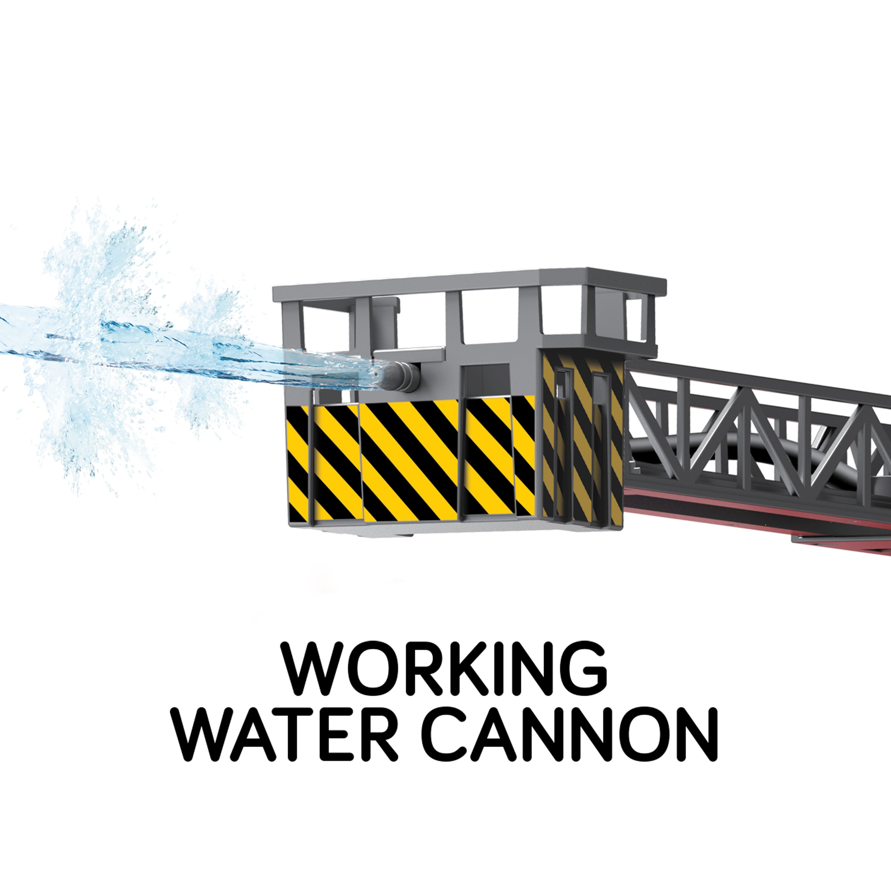 Camión de bomberos con escalera de fricción para niños mayores (escala 1:10) - Manguera de agua en funcionamiento