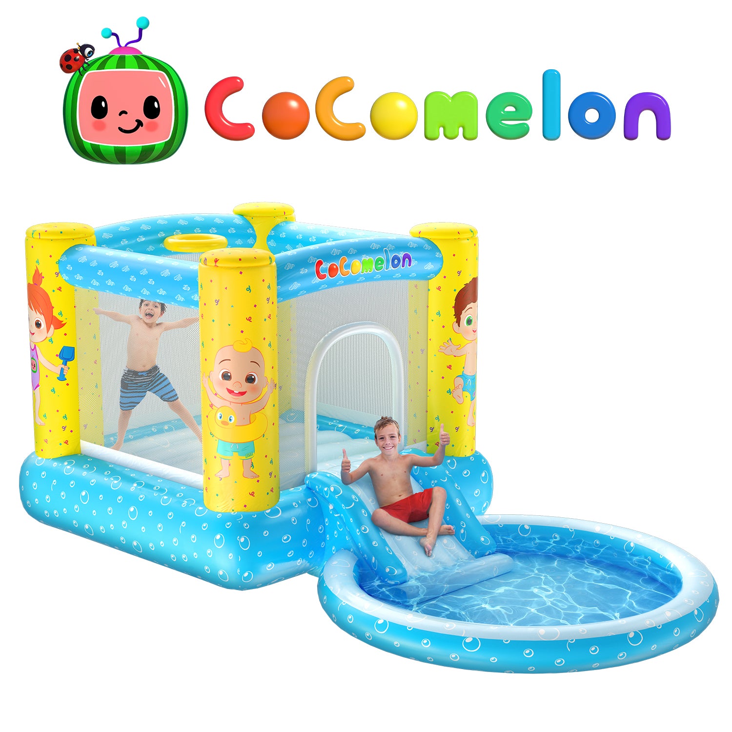 CoComelon Jump N' Slide Bouncers (Incluye bomba de aire eléctrica)