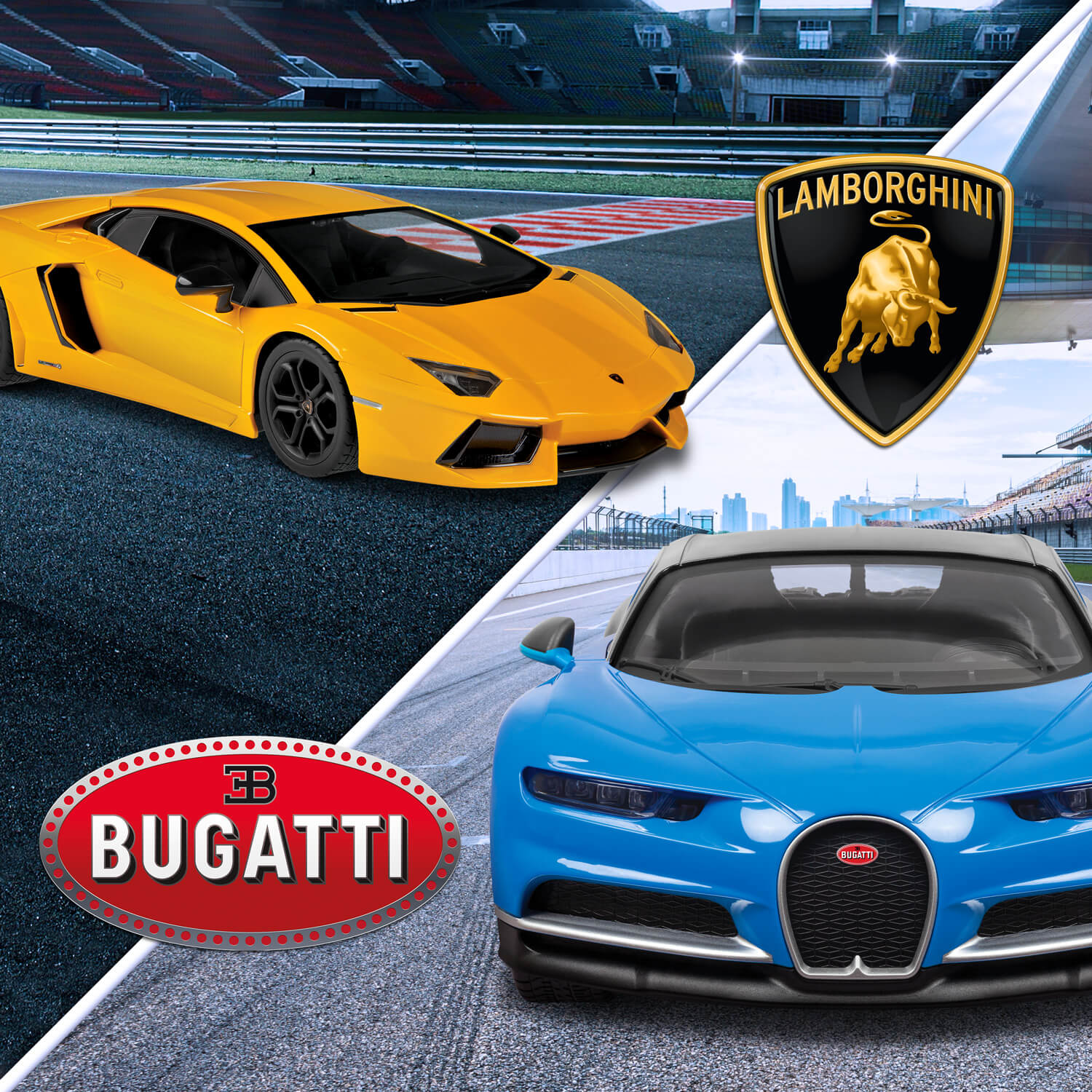 Coches teledirigidos Bugatti Chiron y Lamborghini Aventador