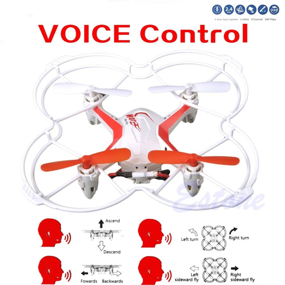 Dron RC FX-4V con control por voz de 2,4 GHz y 4 canales