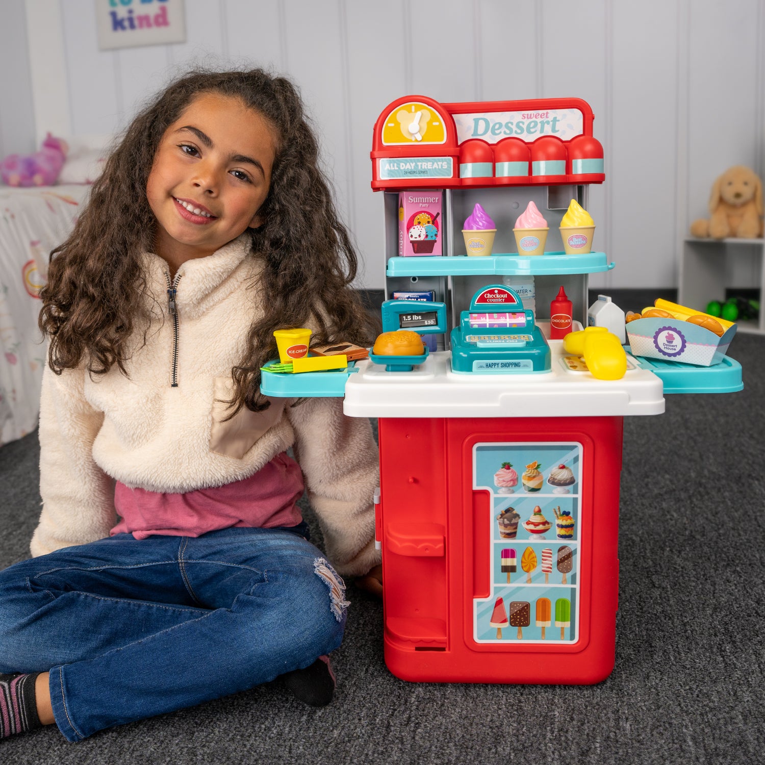 Tienda de dulces móvil 4 en 1, juego de 54 piezas