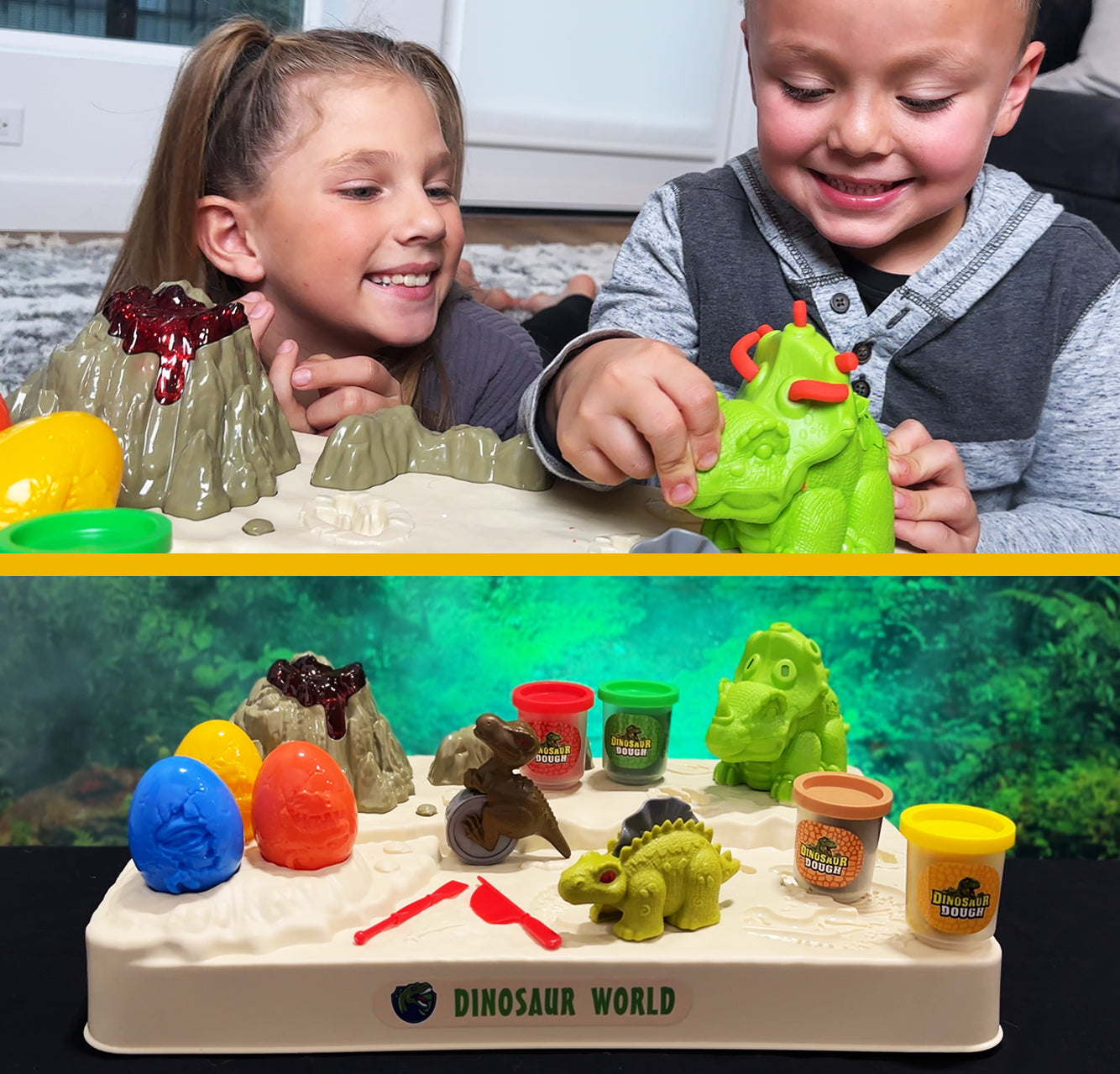 Juego de mesa de masa Dinosaur World de 17 piezas