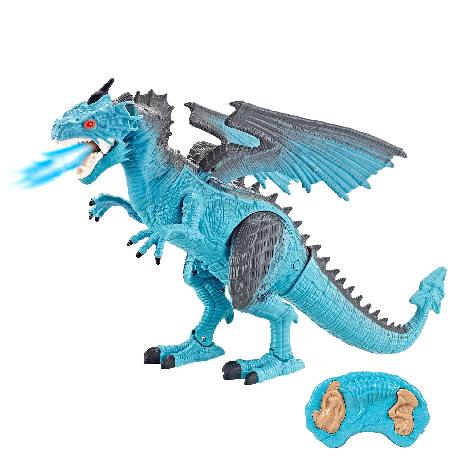 blue dragon monsters World Tech Toys Monster World Electric Walking Smoking RC Dragon