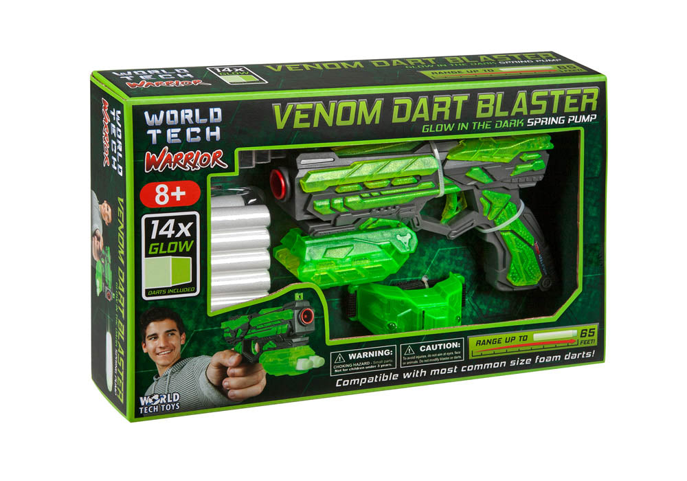 Lanzador de dardos Venom con resorte y bomba de resorte Glow in the Dark Warrior