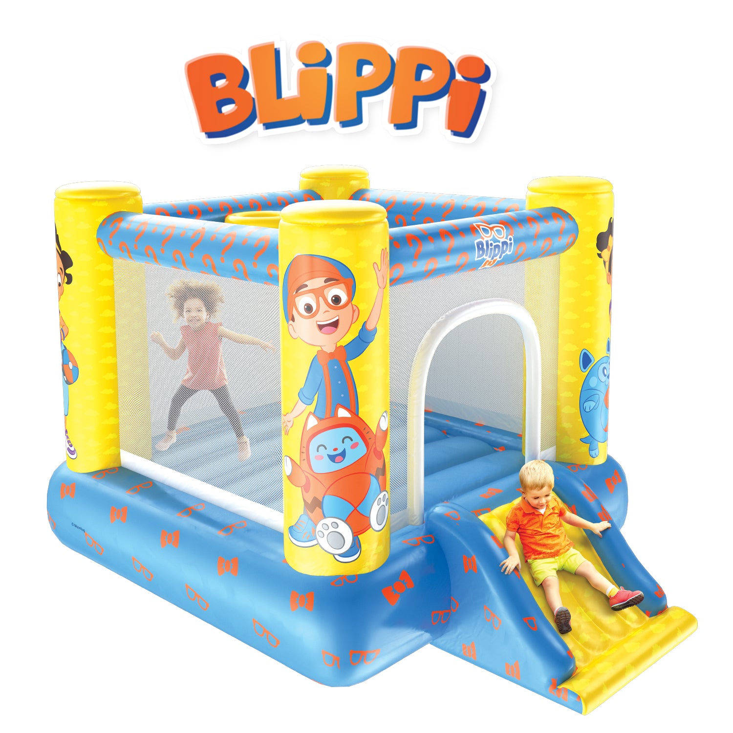Blippi Jump N' Slide Bouncer (Incluye bomba de aire eléctrica)