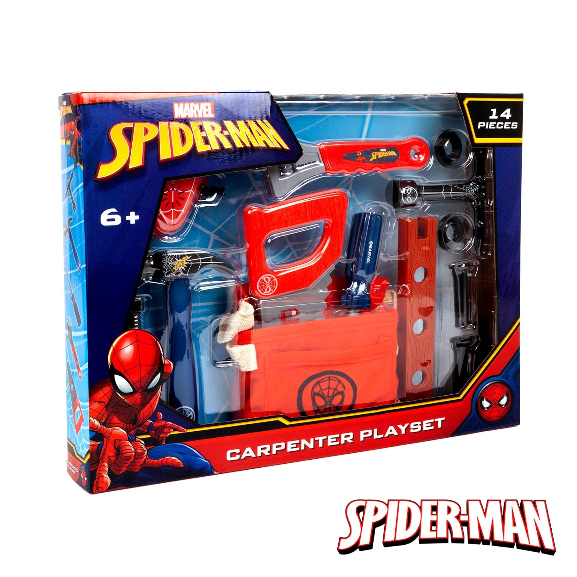 Juego de carpintero de 14 piezas de Spider-Man - Juego de herramientas