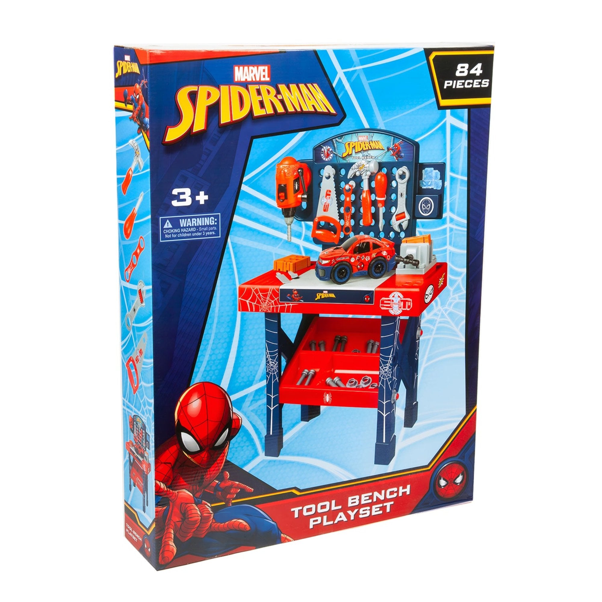 Spider-Man Tool Bench Playset with Take Apart Car (84 Pieces)