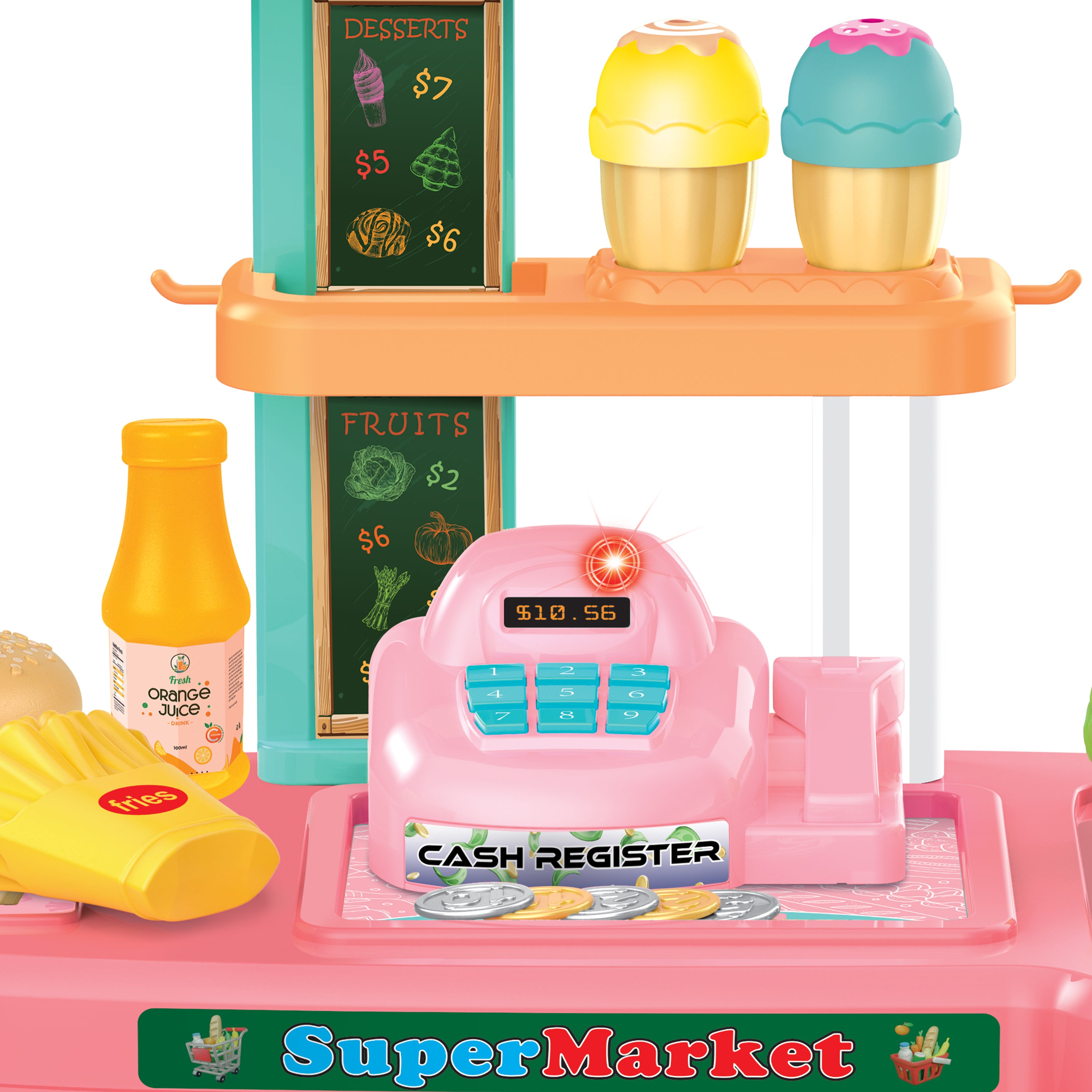 Juego de tienda de comestibles para niños My Market Stand (33 piezas)