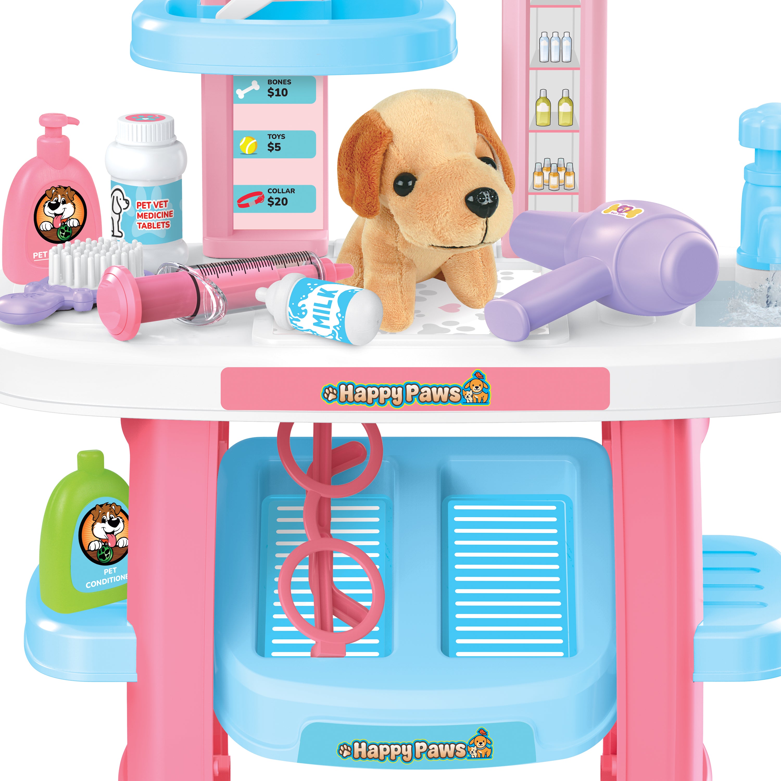 Juego de aseo para mascotas Happy Paws para niños (22 piezas)