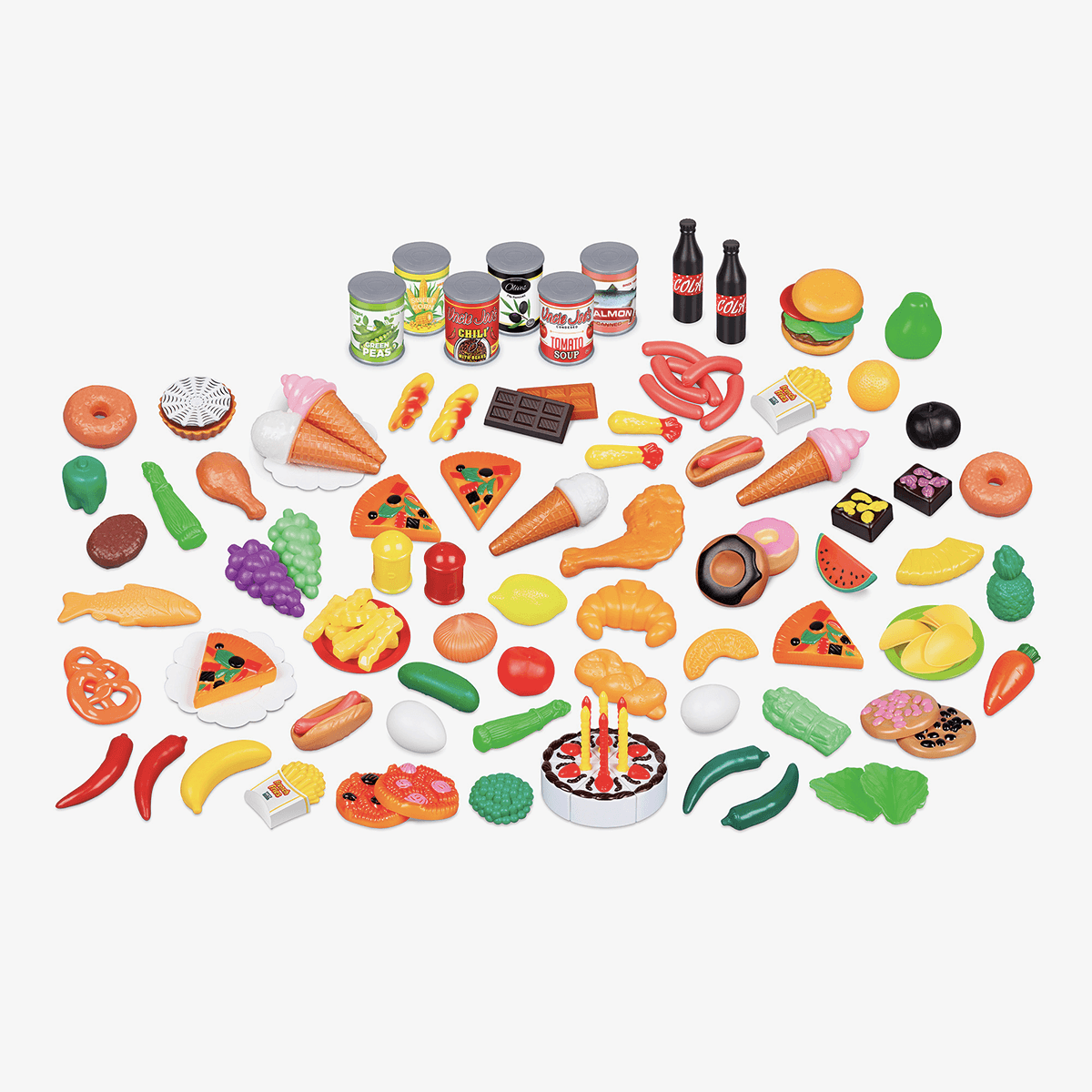 Juego de comida variada para niños (130 piezas)