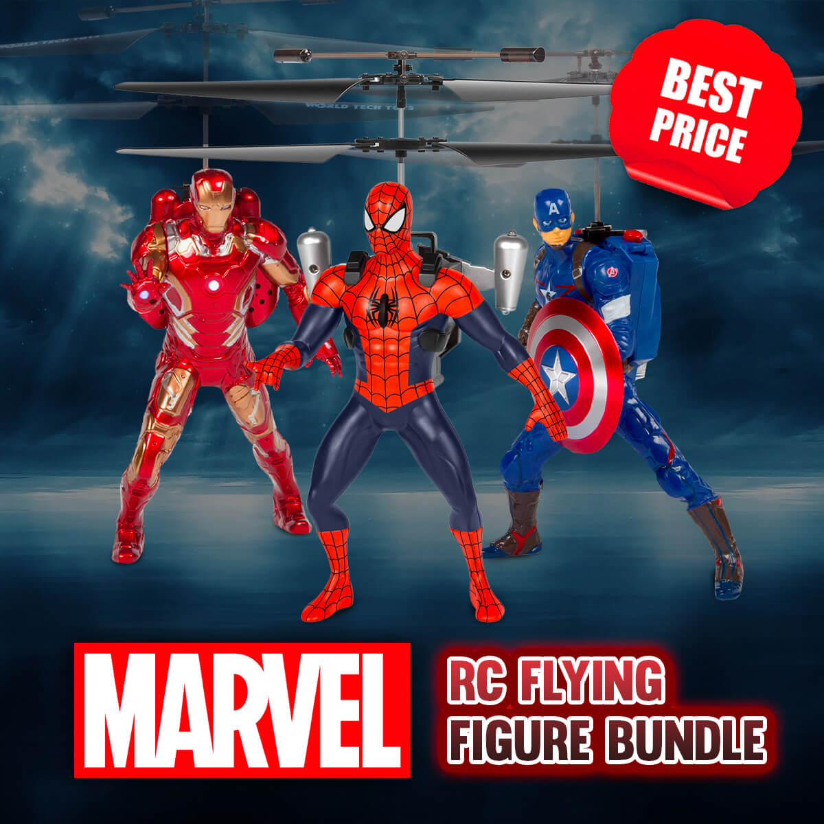 Paquete de 3 figuras voladoras de Marvel