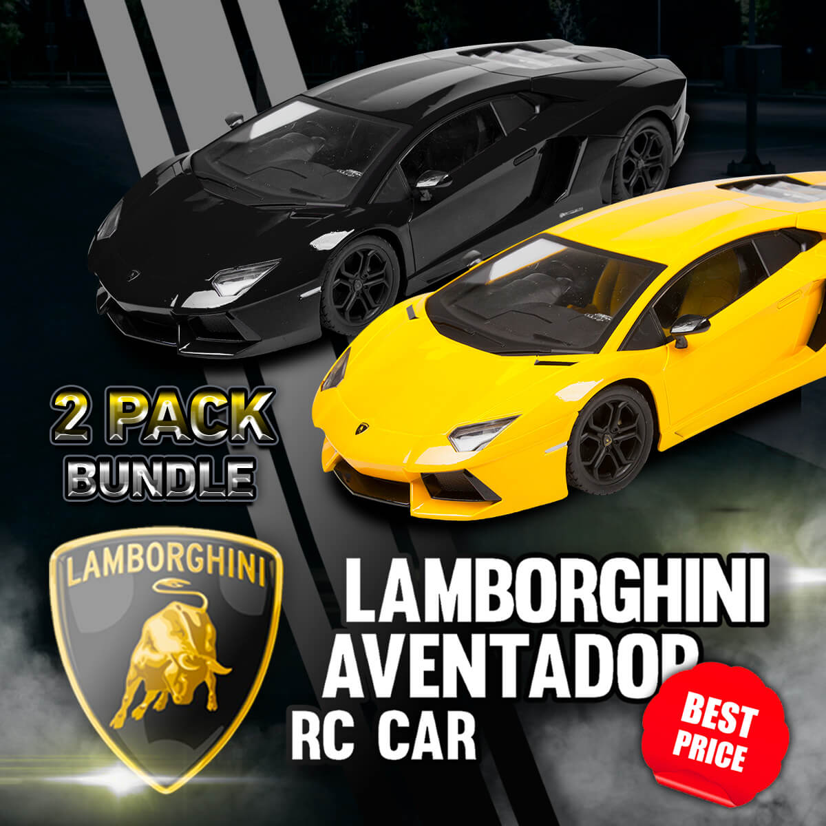 Paquete de 2 Lamborghini Aventador a escala 1:12