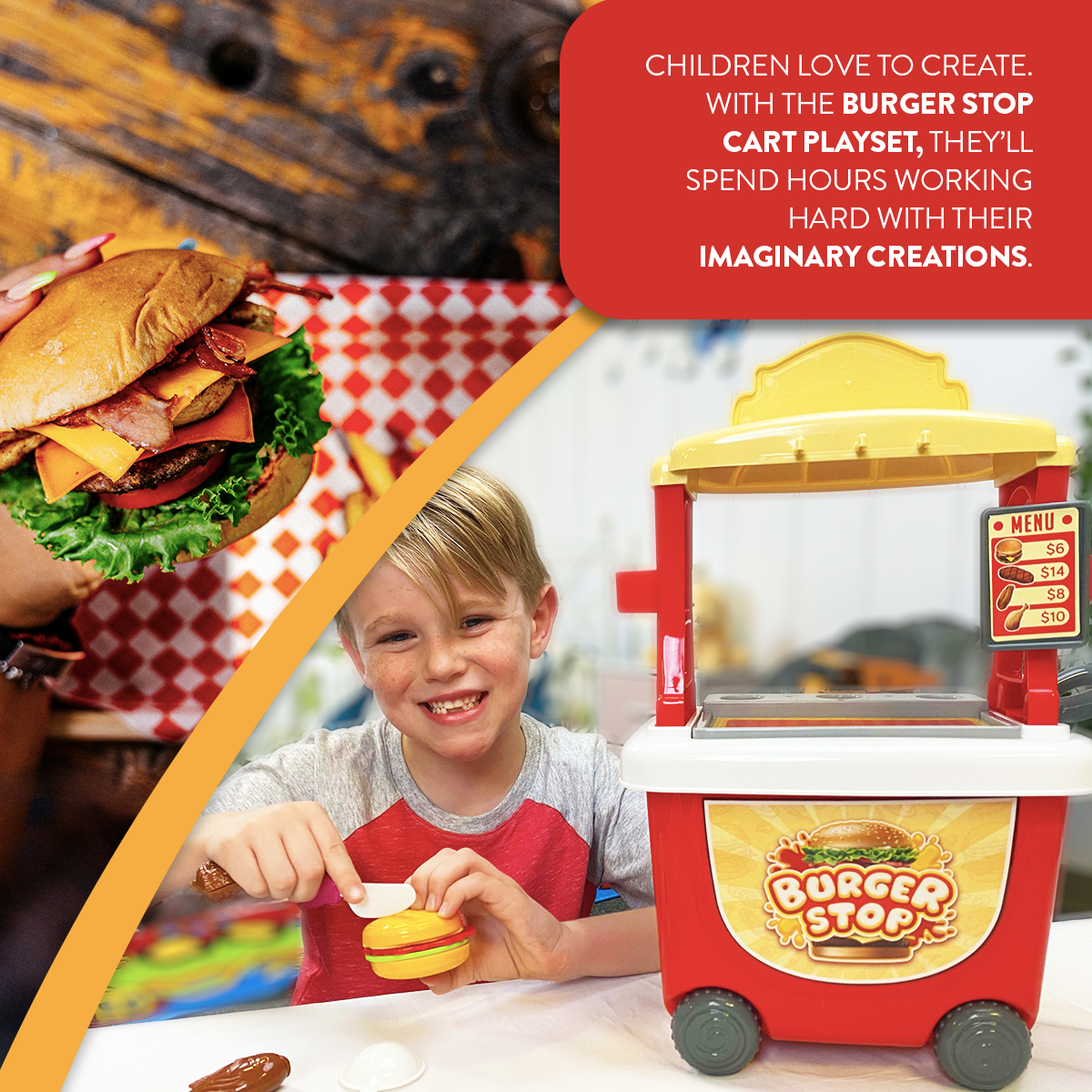 Juego de carrito de hamburguesas