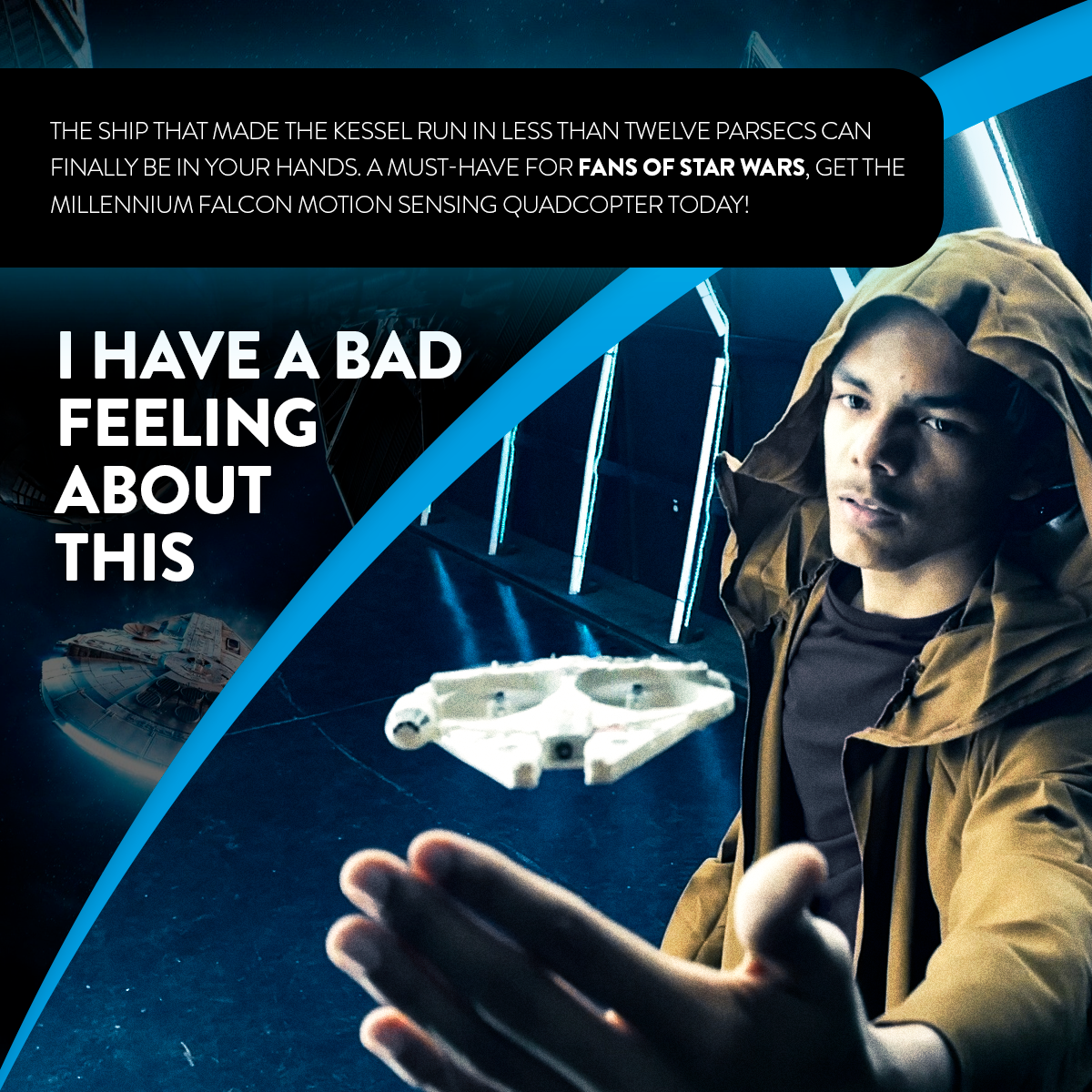 Nave espacial OVNI con sensor de movimiento del Halcón Milenario de Star Wars