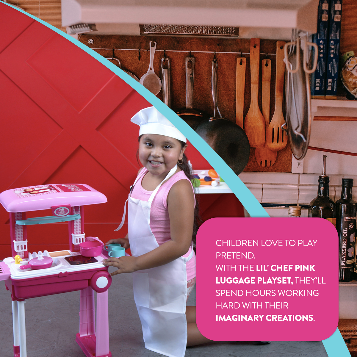 Juego de maletas rosas Lil' Chef (37 piezas)