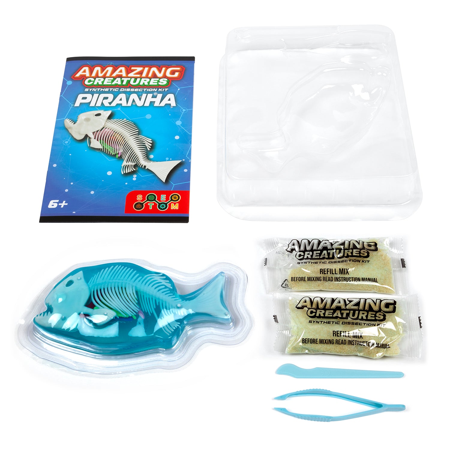 Kit de disección sintética de piraña de Amazing Creatures - STEM