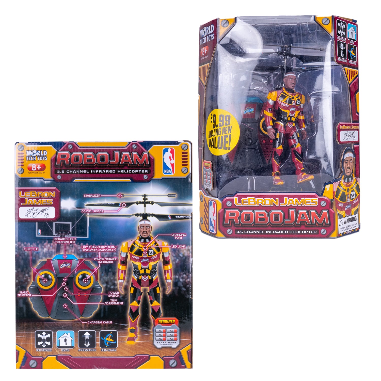 Helicóptero RC de la NBA de Lebron James y Cleveland Cavaliers de World Tech Toys