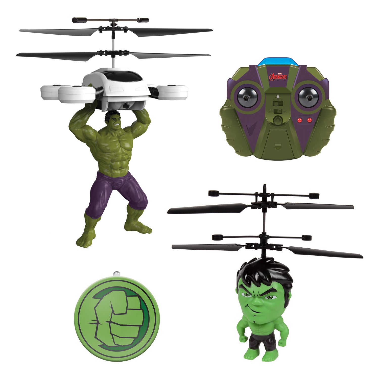 Paquete de figura voladora de Hulk y cabeza grande