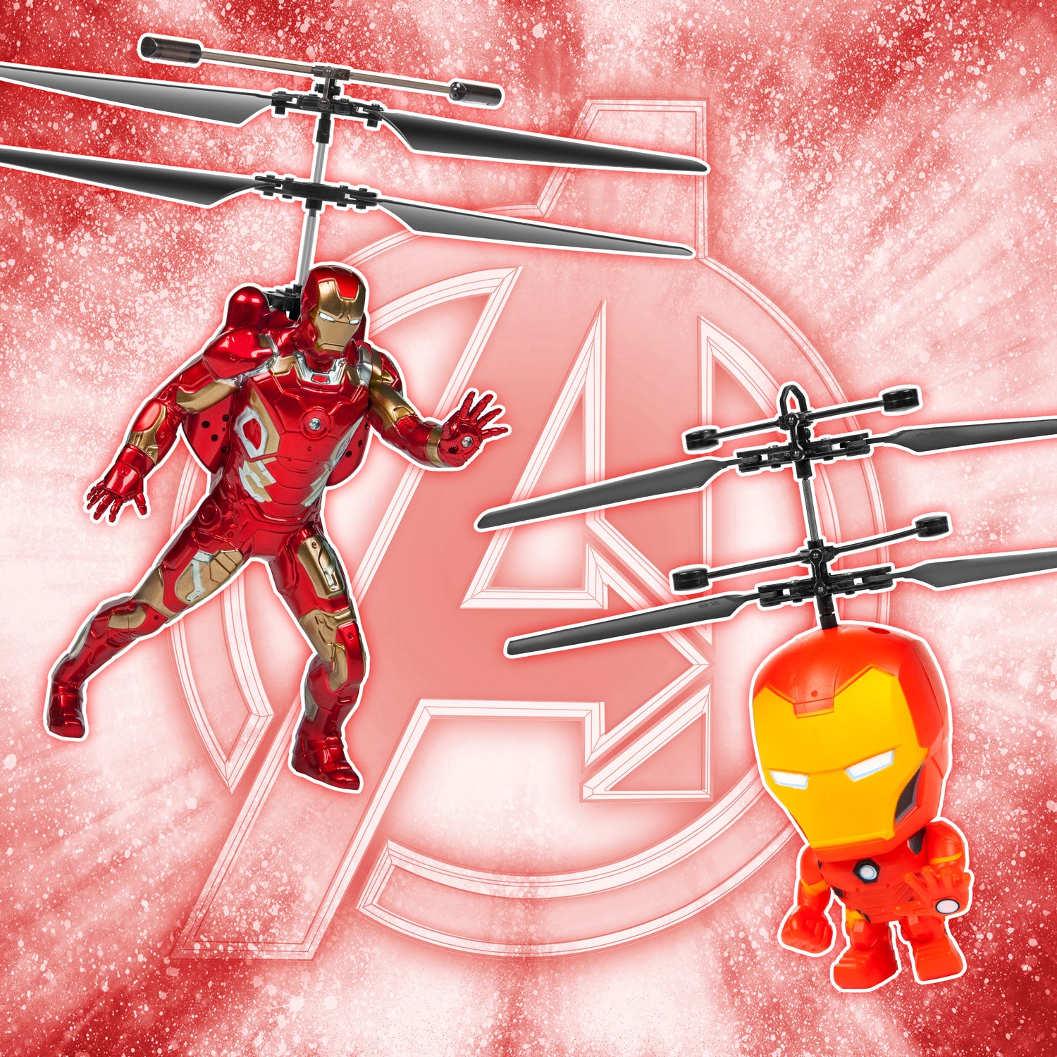 Figura voladora de Iron Man RC y paquete de cabeza grande