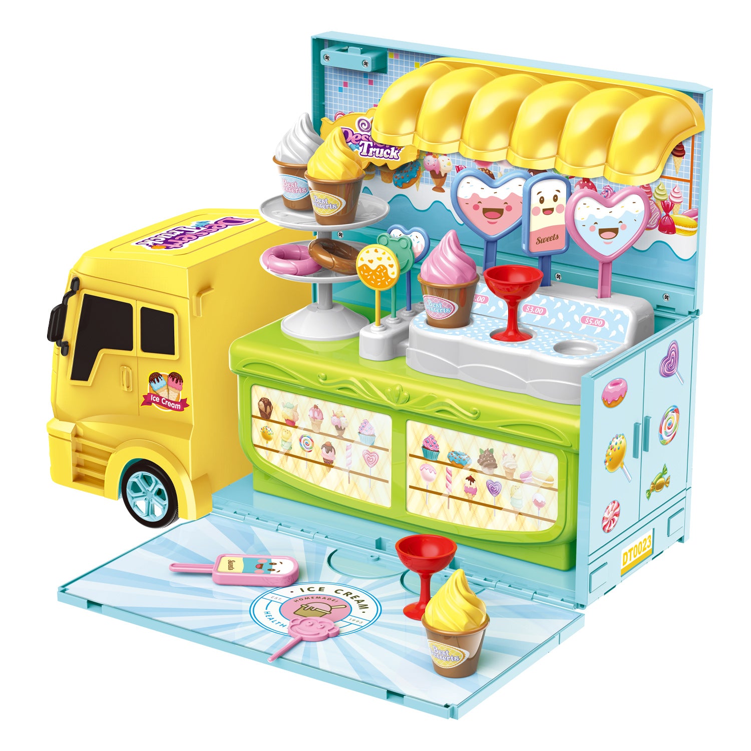 Camión de postres móvil, juego de 27 piezas