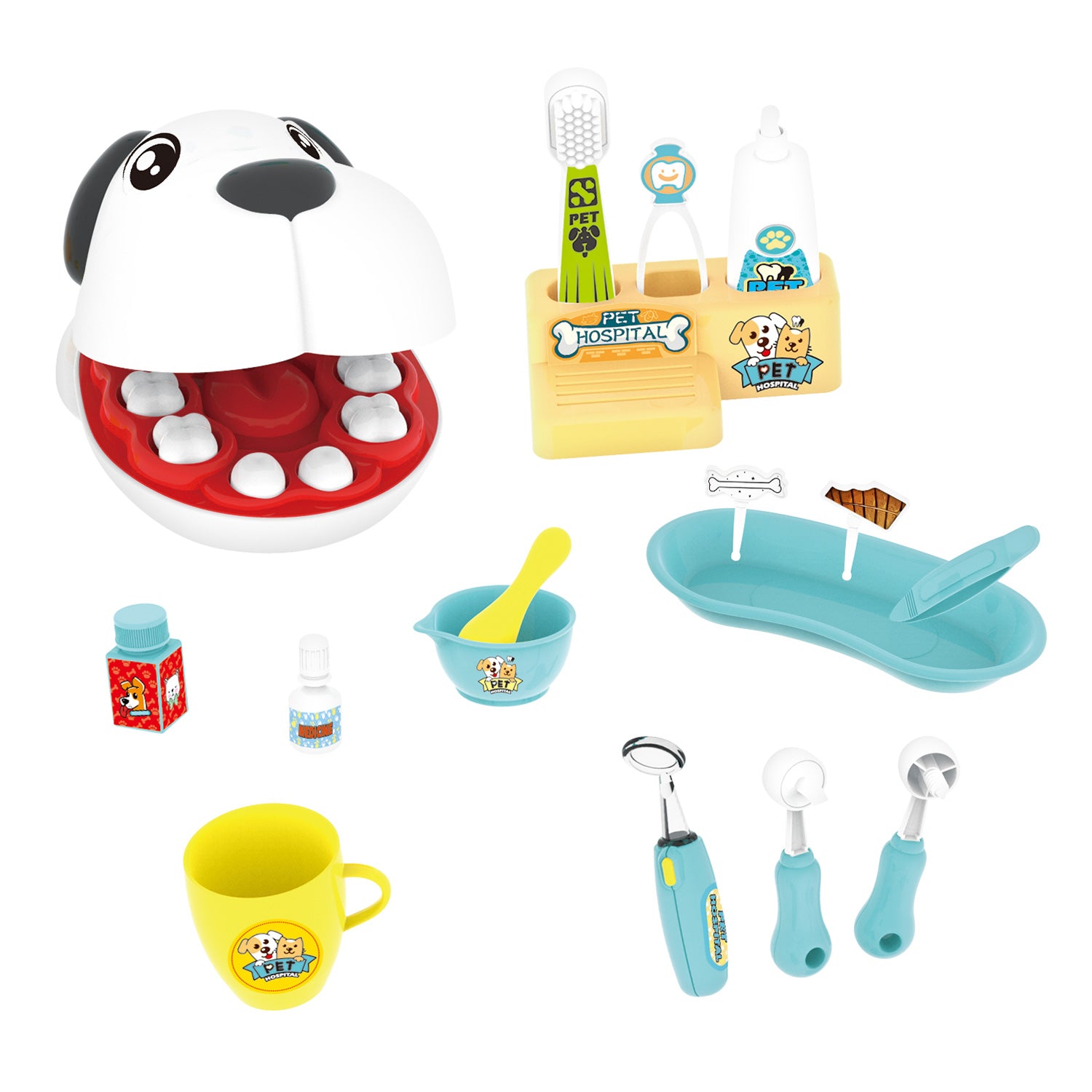 Juego de 17 piezas para dentista de mascotas, juguete para quitar y limpiar dientes