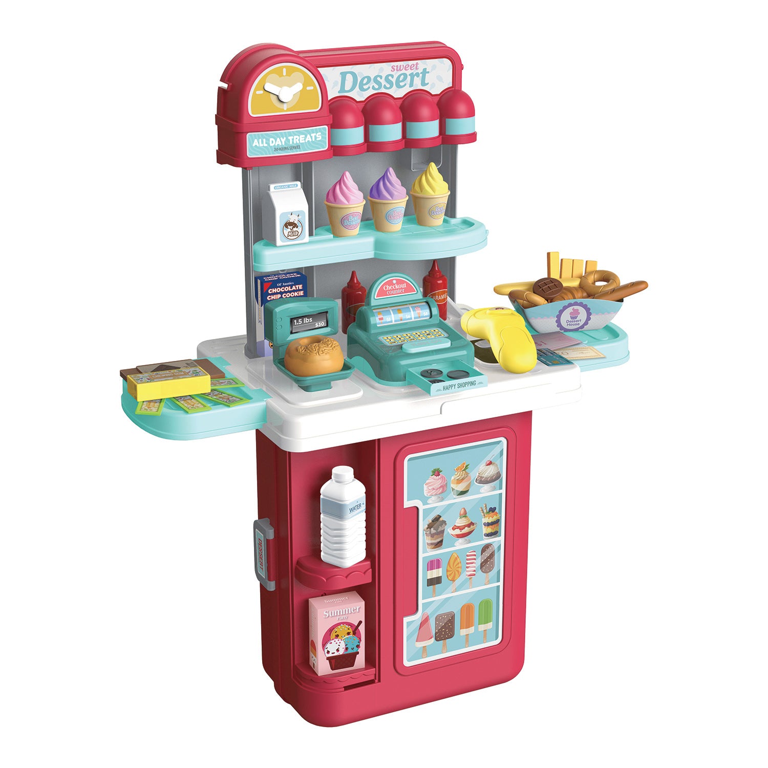 Tienda de dulces móvil 4 en 1, juego de 54 piezas