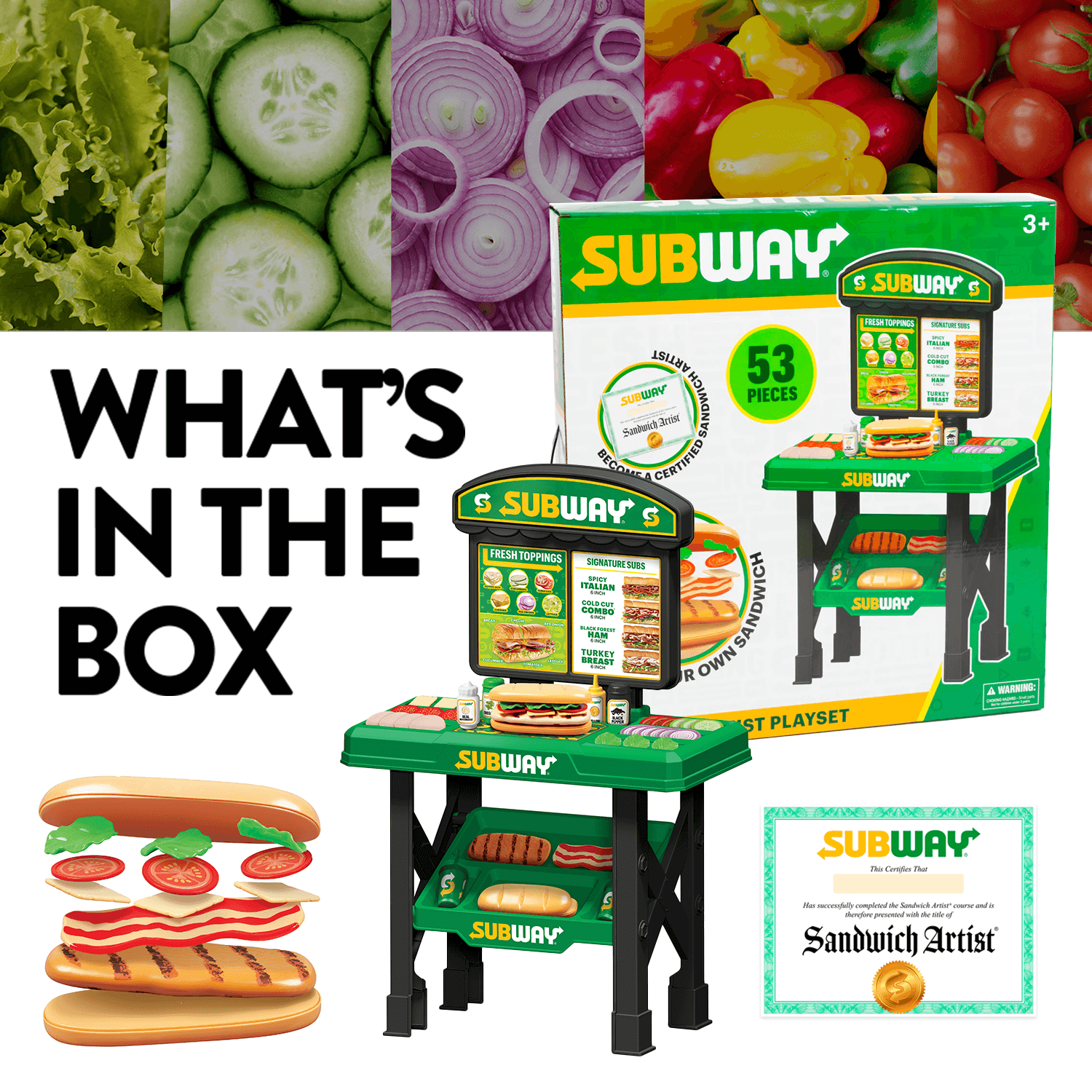 Juego de 53 piezas de Subway Sandwich Artist