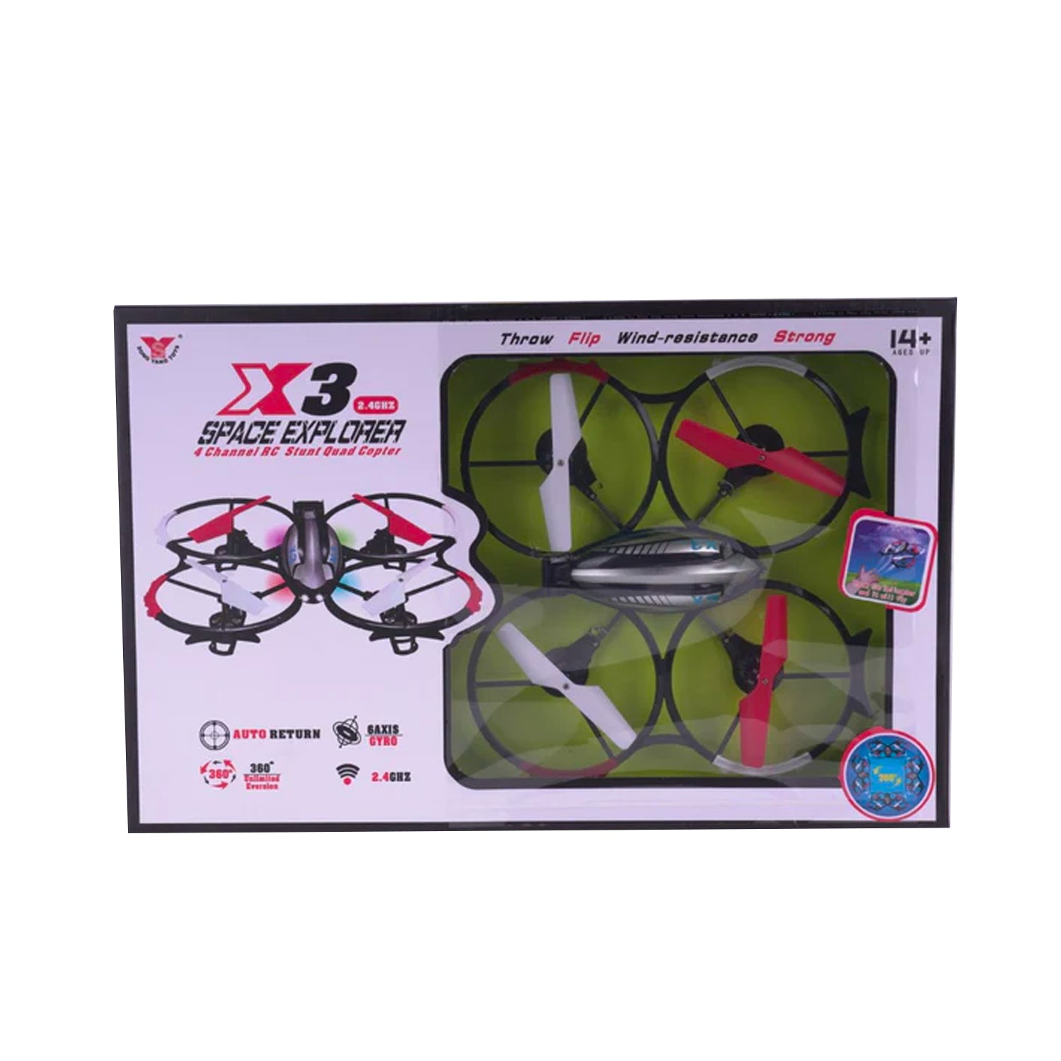 Dron espía RC X3 Space Explorer con cámara de 2,4 GHz y 4,5 canales