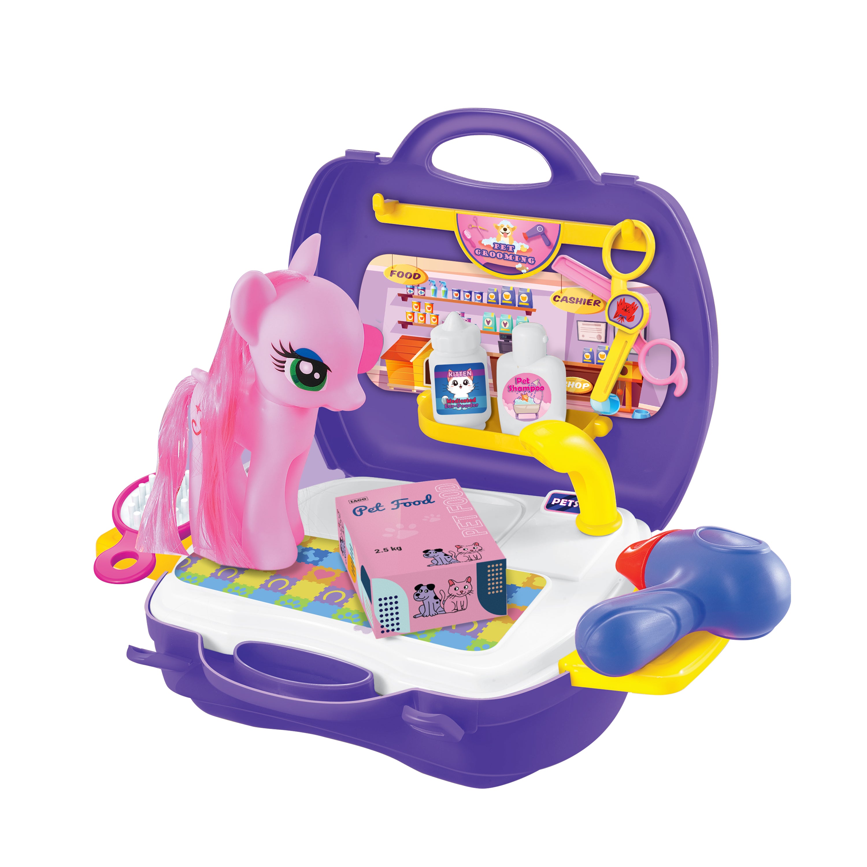 Furry Friends Pet Salon carry Case (16 Pcs)