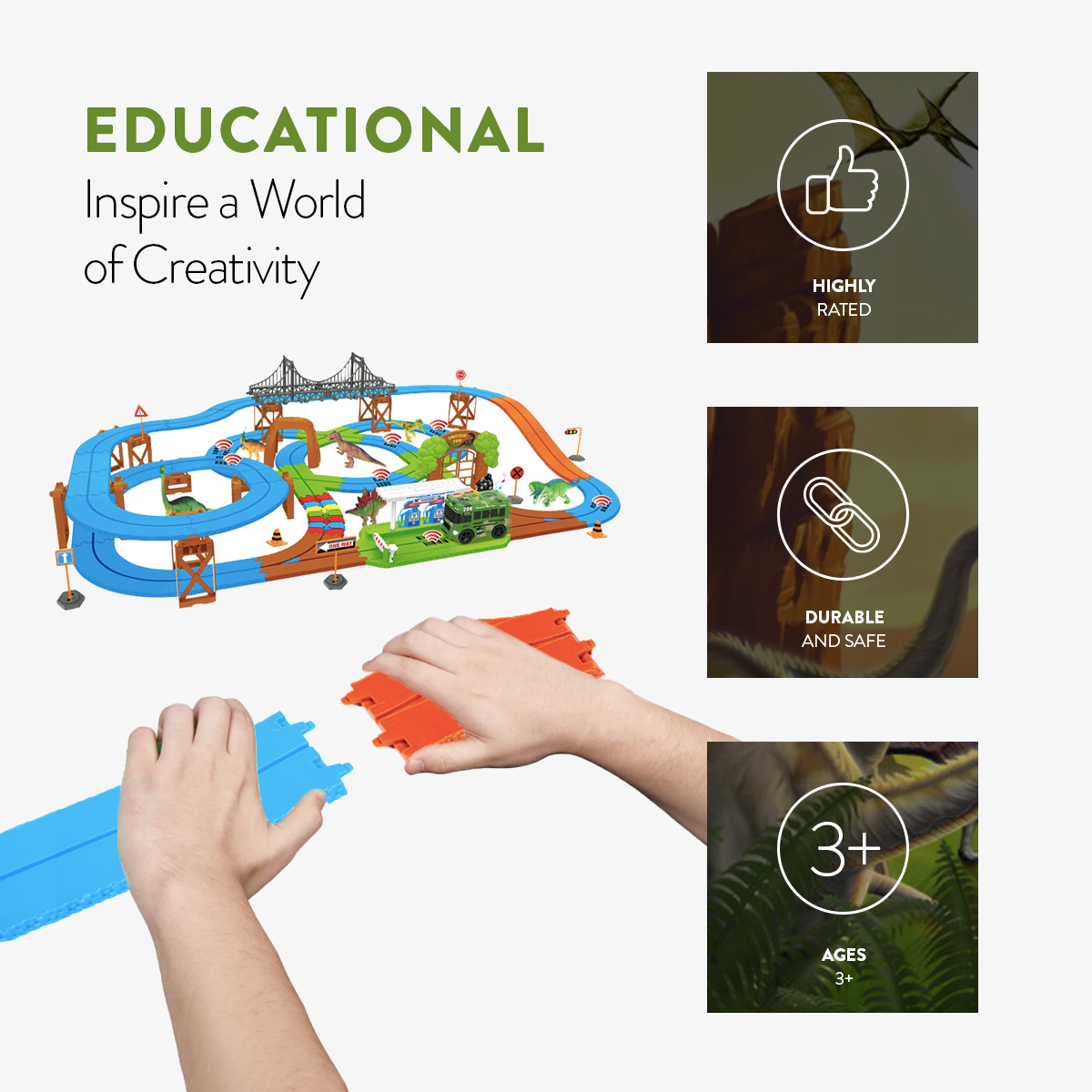 Intelli Bus Dino Safari Galaxy Flex-Track (115 Piece)