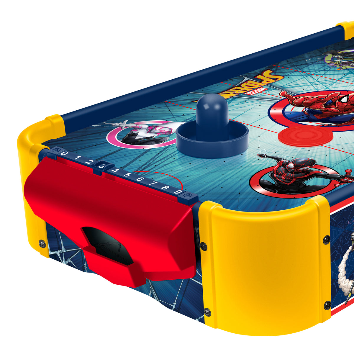 Mesa electrónica de hockey de aire de madera de Spider-Man