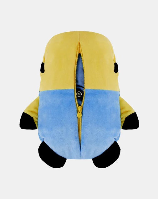 Sudadera con capucha transformable 2 en 1 y peluche suave de Minion de Cubcoats, azul y amarillo 