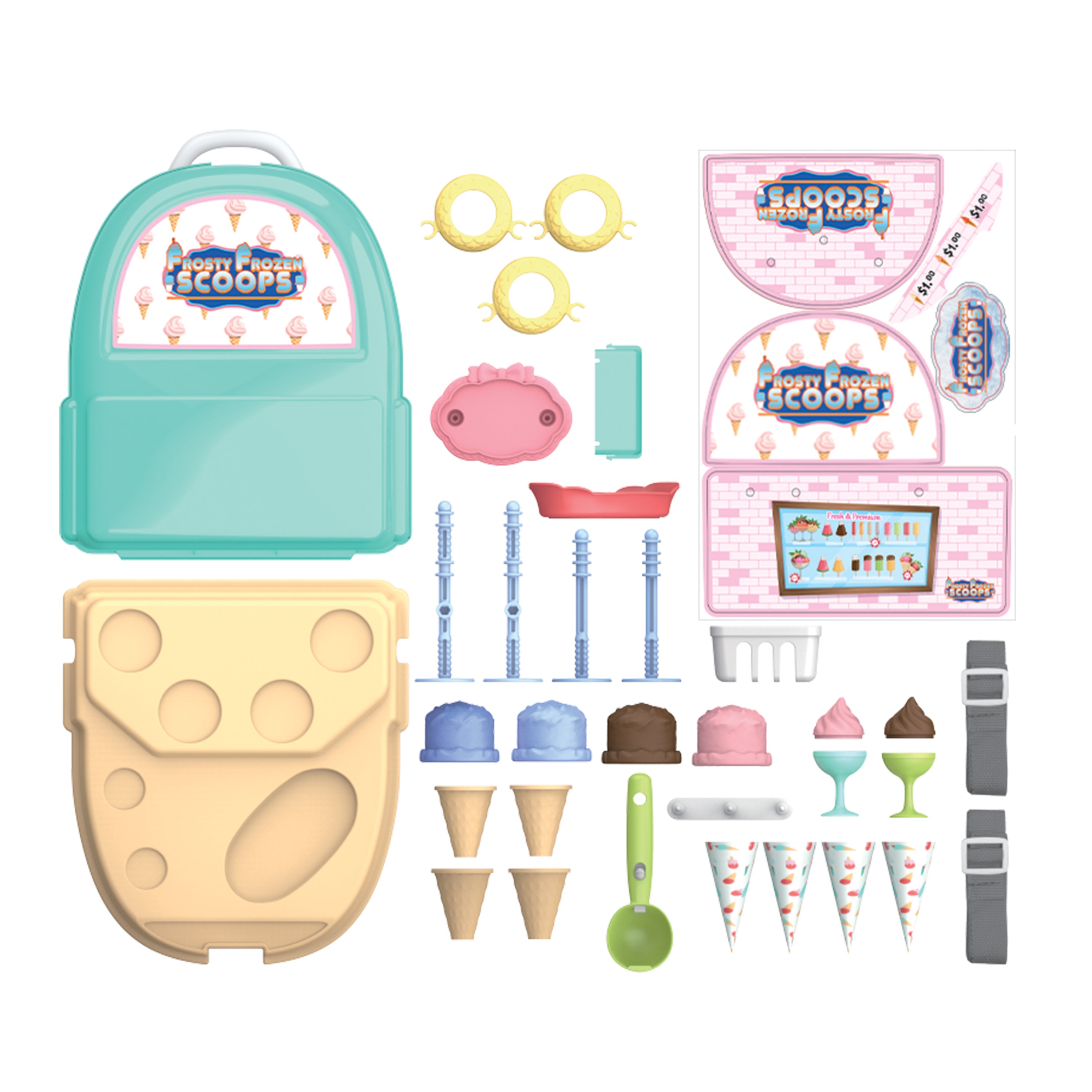 Frosty Frozen Scoops Ice Cream Store Playset (34 pieces)