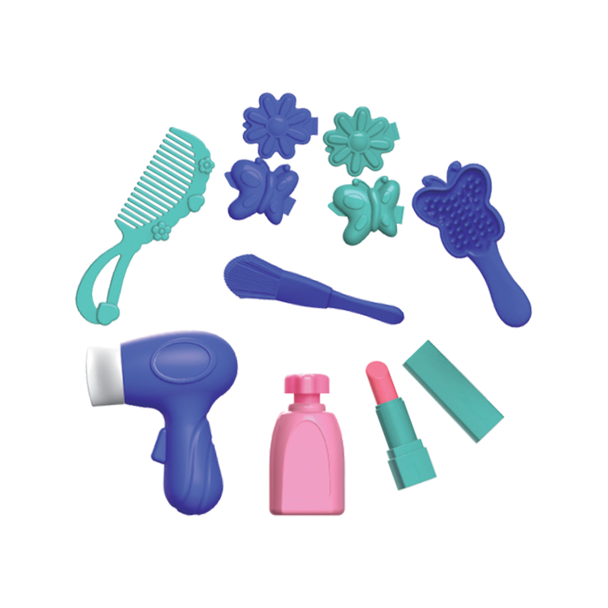 Set de juego de maletas para estación de maquillaje (17 piezas) 