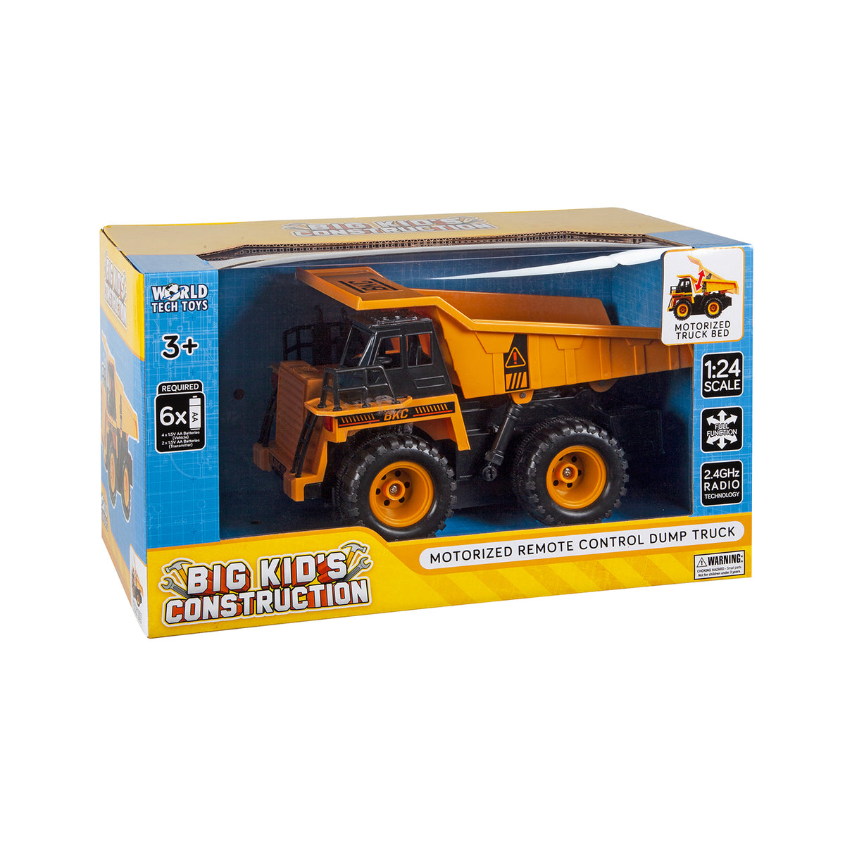 Camión volquete RC de construcción para niños grandes [1:24]
