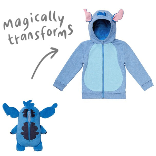 Sudadera con capucha y peluche suave 2 en 1 de Lilo &amp; Stitch de Cubcoats, azul 
