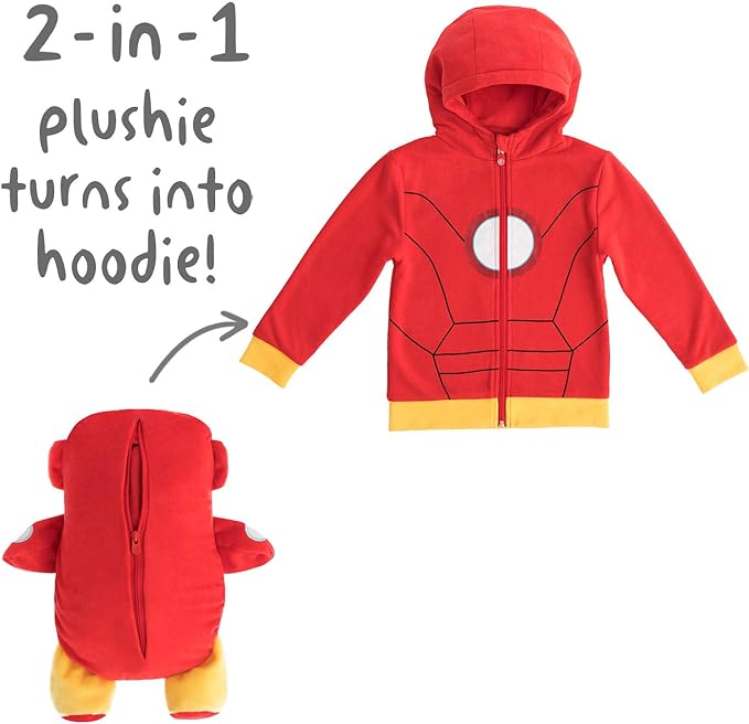 Cubcoats Iron Man 2 in 1 Transforming Hoodie and Soft Plushie, Red