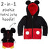 Sudadera con capucha y peluche suave 2 en 1 de Mickey Mouse de Cubcoats, rojo y negro