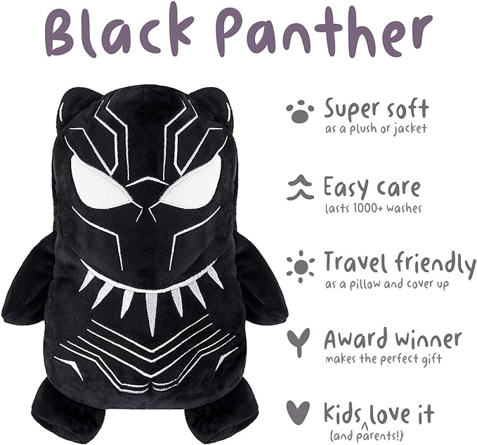 Cubcoats Black Panther 2 in 1 Transforming Hoodie and Soft Plushie, Blue