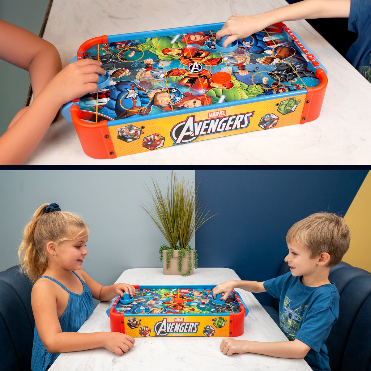 Marvel Avengers Electronic Wooden Tabletop Air Hockey