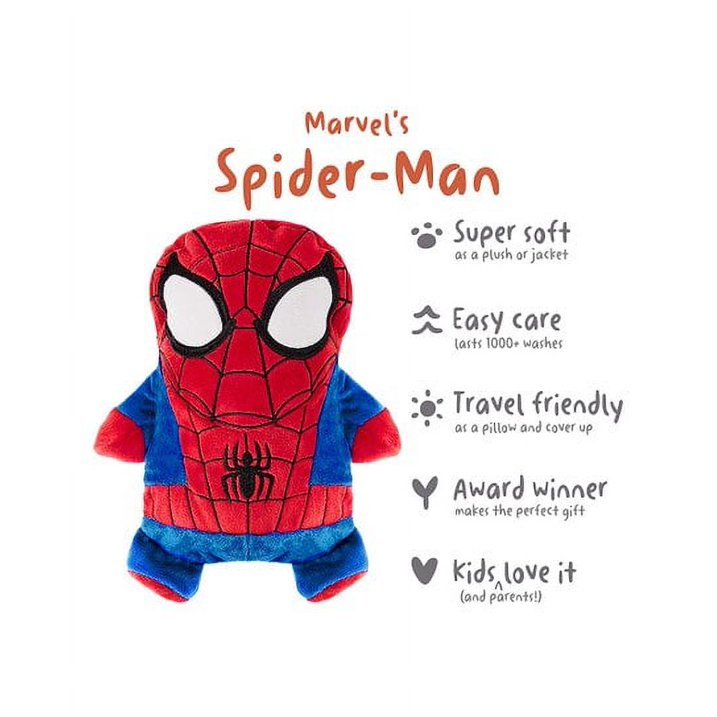 Cubcoats Spider-Man 2 in 1 Transforming Hoodie and Soft Plushie, Red and Blue