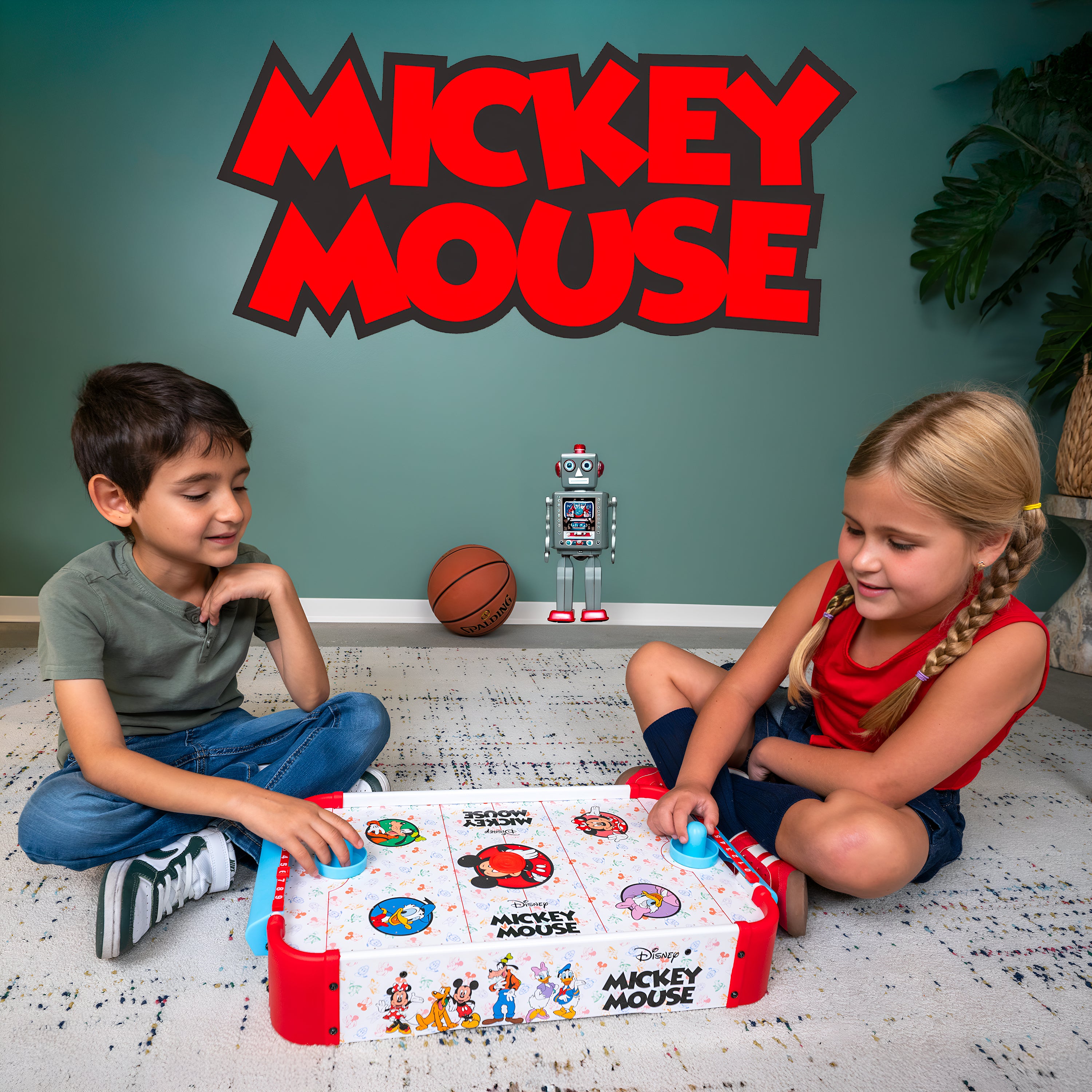 Disney Mickey Mouse Wooden Electronic Air Hockey Table