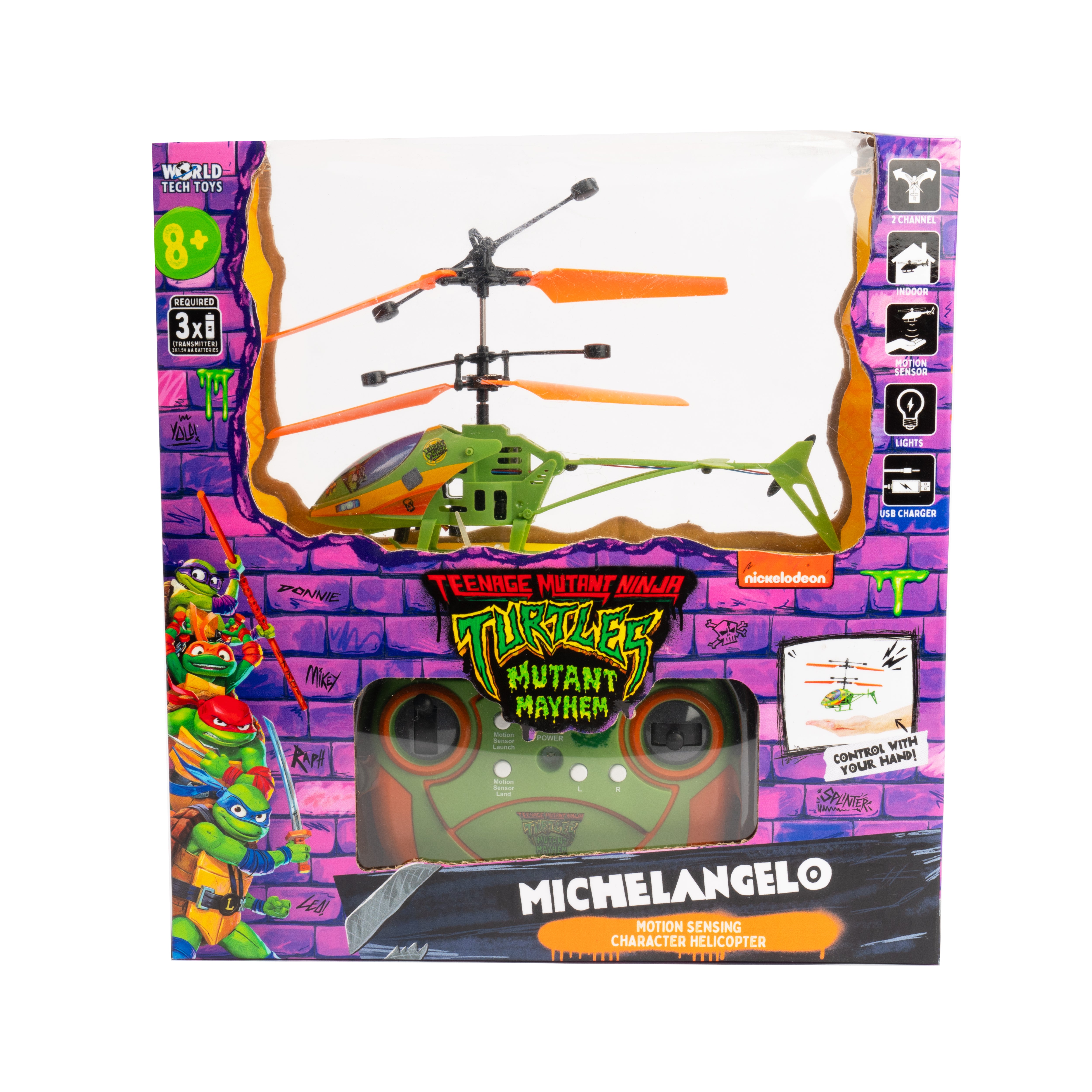 Helicóptero IR de 2 canales Michelangelo de las TMNT