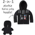 Sudadera con capucha y peluche suave 2 en 1 de Darth Vader de Cubcoats, color negro