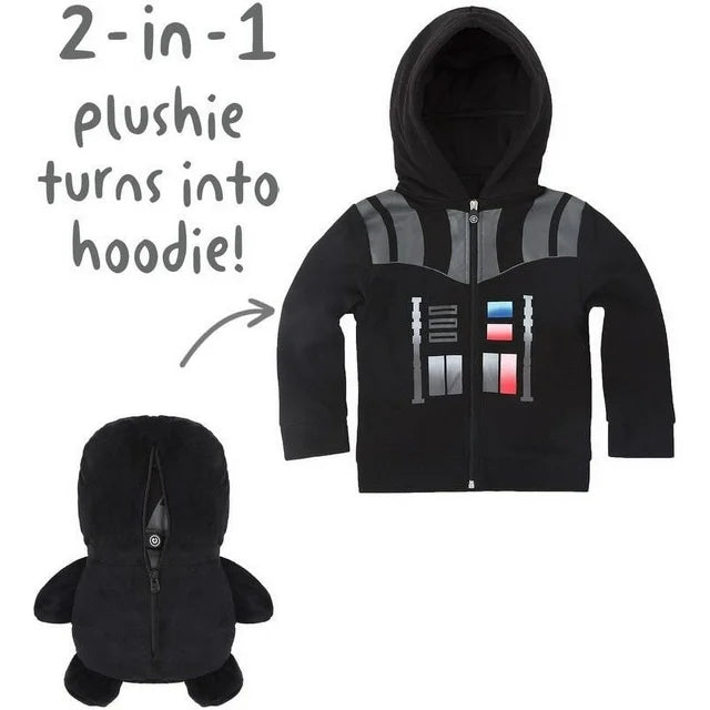 Cubcoats Darth Vader 2 in 1 Transforming Hoodie and Soft Plushie, Black