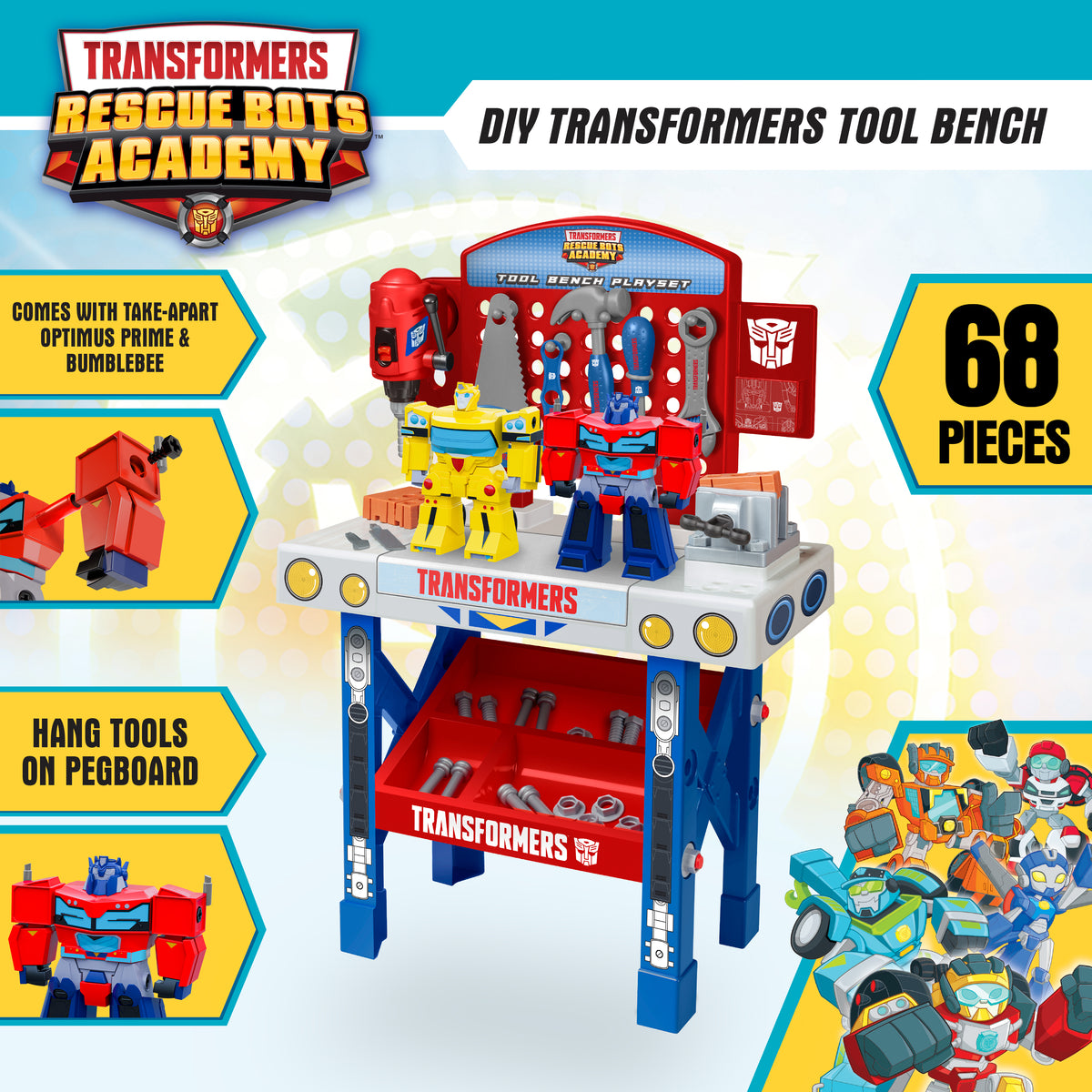 Banco de herramientas de Spider-Man con coche desmontable (84 piezas)