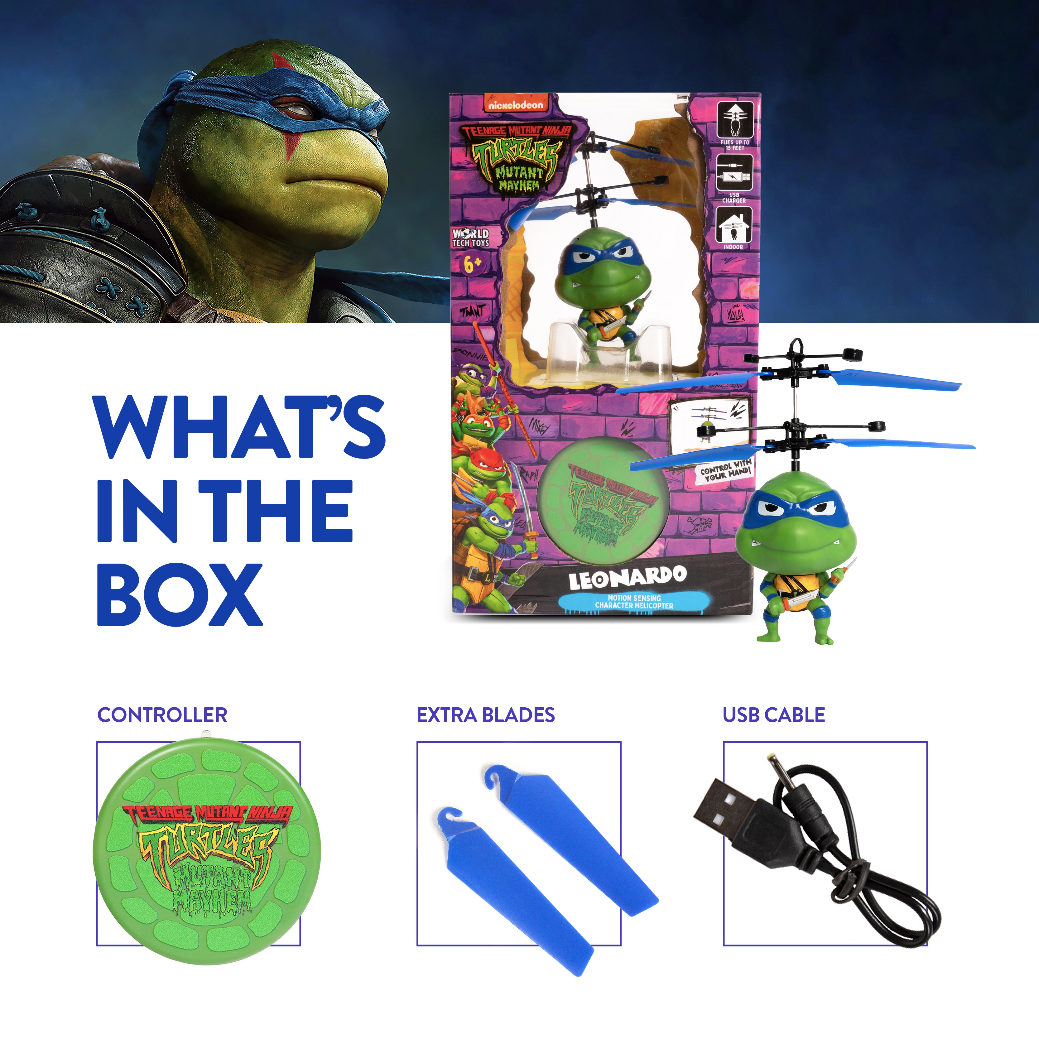 TMNT Mutant Mayhem Leonardo Big Head UFO